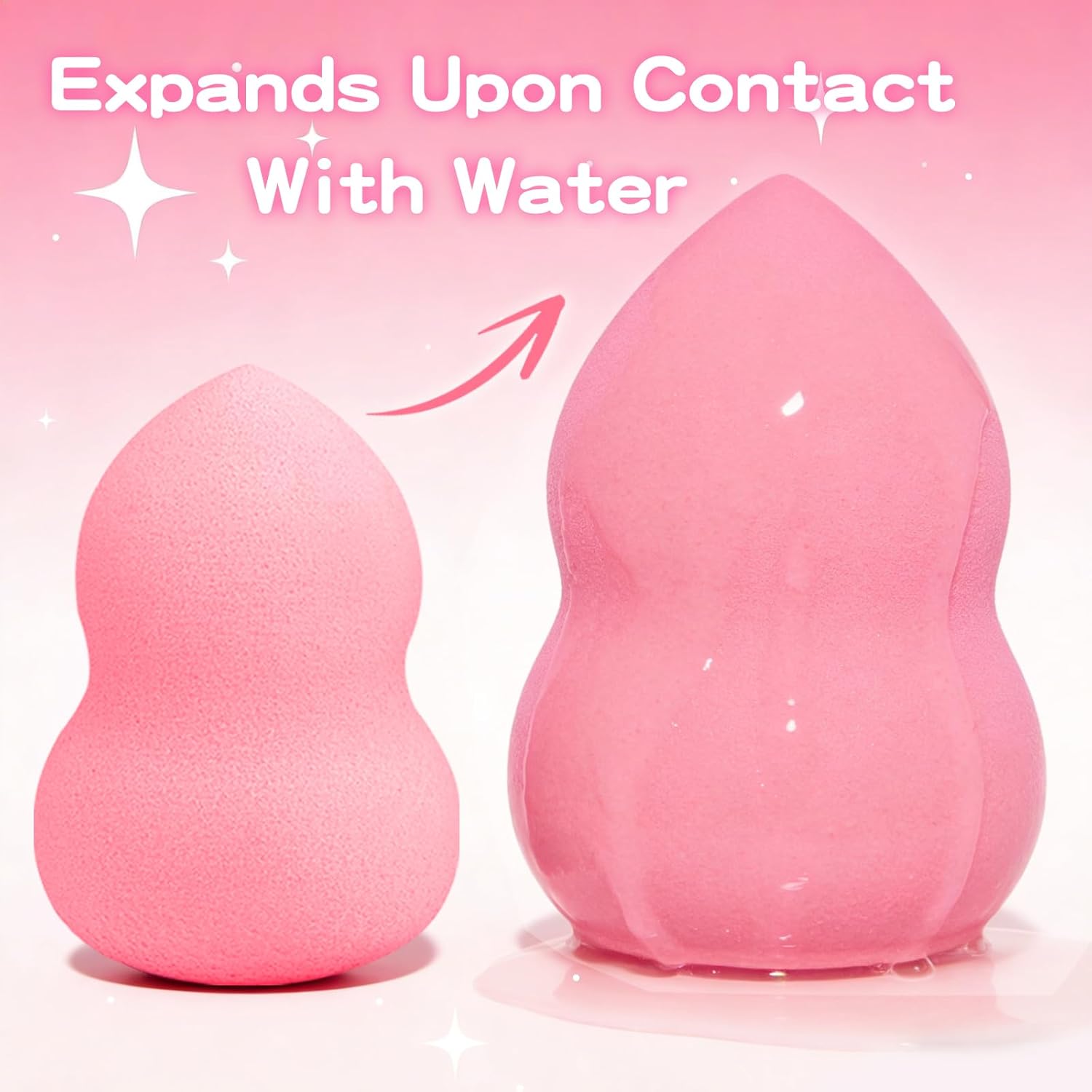 15pcs Pink Makeup Sponge Set, Non-Latex Wet & Dry Dual Use Foundation Sponge for Flawless Application, Reusable & Washable, Ultra Soft Powder Puff Blenders for Cream, Liquid & Powder Makeup - Image 5