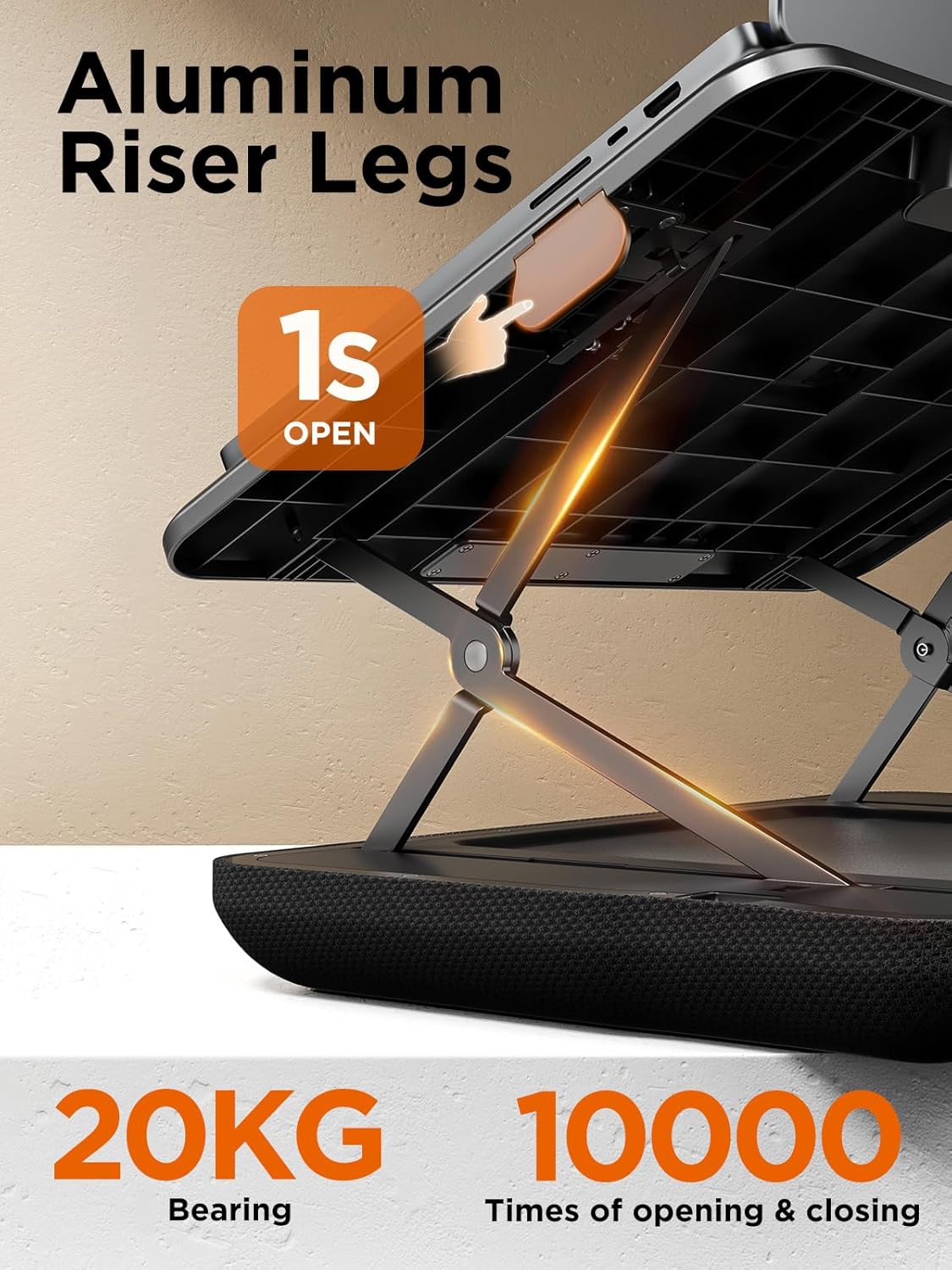 SAIJI Height & Tilt Adjustable Lap Desk, Portable Laptop Stand for Bed, Car, Couch and Recliner, Foldable Lap Desks - Up to 15.6 Inch Laptops - Image 5