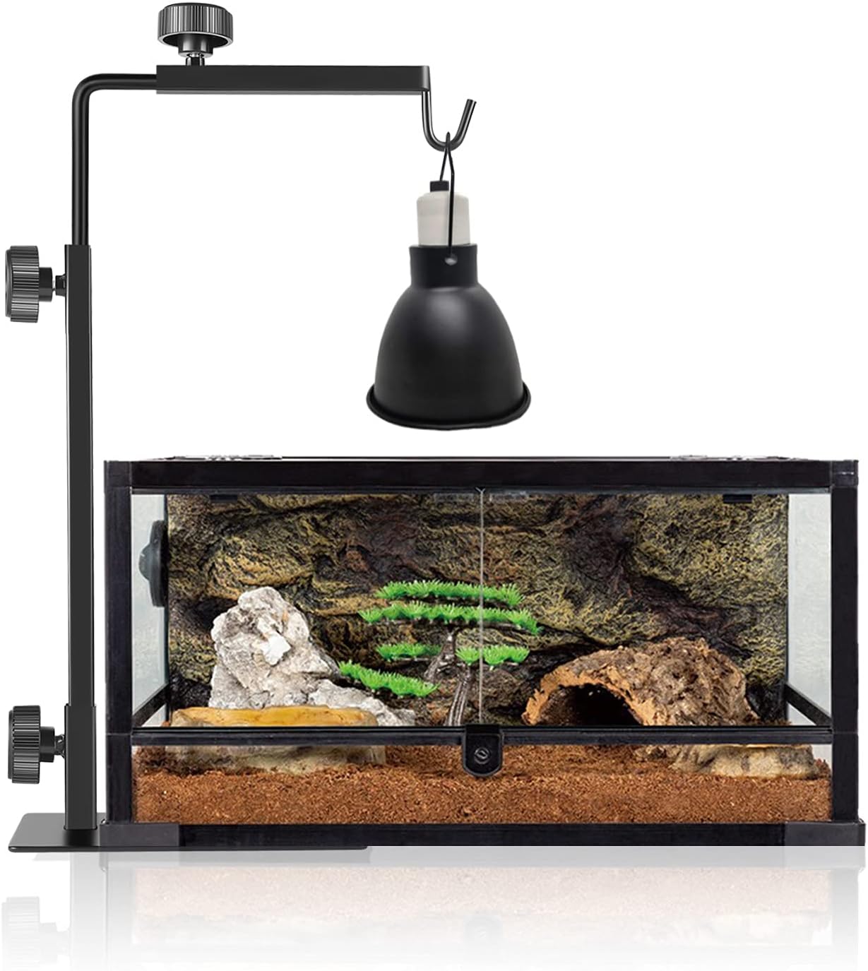 Reptile Lamp Stand, Adjustable 16-31 Inch Domes Heat Lamp Metal Bracket Floor Light Holder for Reptile Terrarium Lighting Heating Light and Dome lampshade, Large - Image 5
