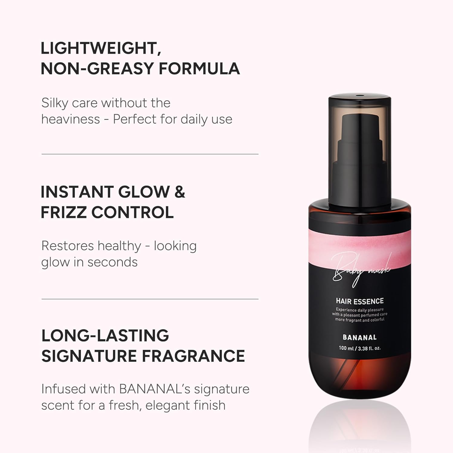 2-in-1 Korean Hair Perfume Oil & Serum with Moroccan Argan Oil & 12 Amino Acids for Dry, Damaged, Glass Hair Shine & Frizz-Control – Paraben & Alcohol-Free – Baby Musk, 100ml / 3.38 fl oz - Image 3