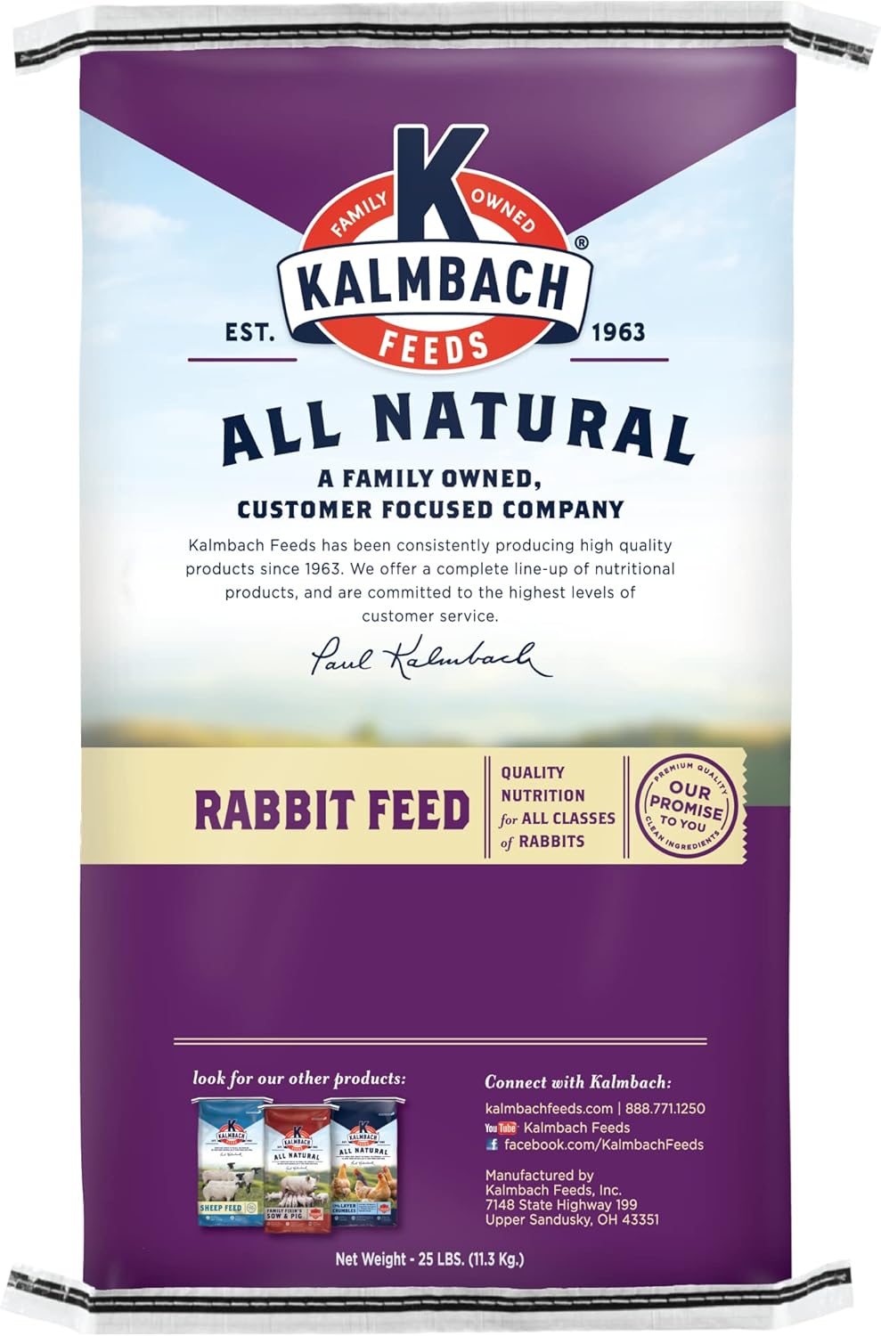Kalmbach Feeds 15% All Natural Rabbit Feed Pellets, 25 lb Bag - Image 2