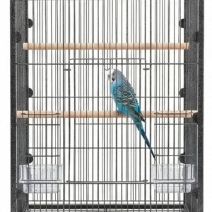 35″ h Metal Bird Cage,Large Bird Cage with Play Open Top, Rolling Flight Cage Rolling for Parakeets, Canaries, Lovebirds, Small Quaker, Cockatiels, Budgies