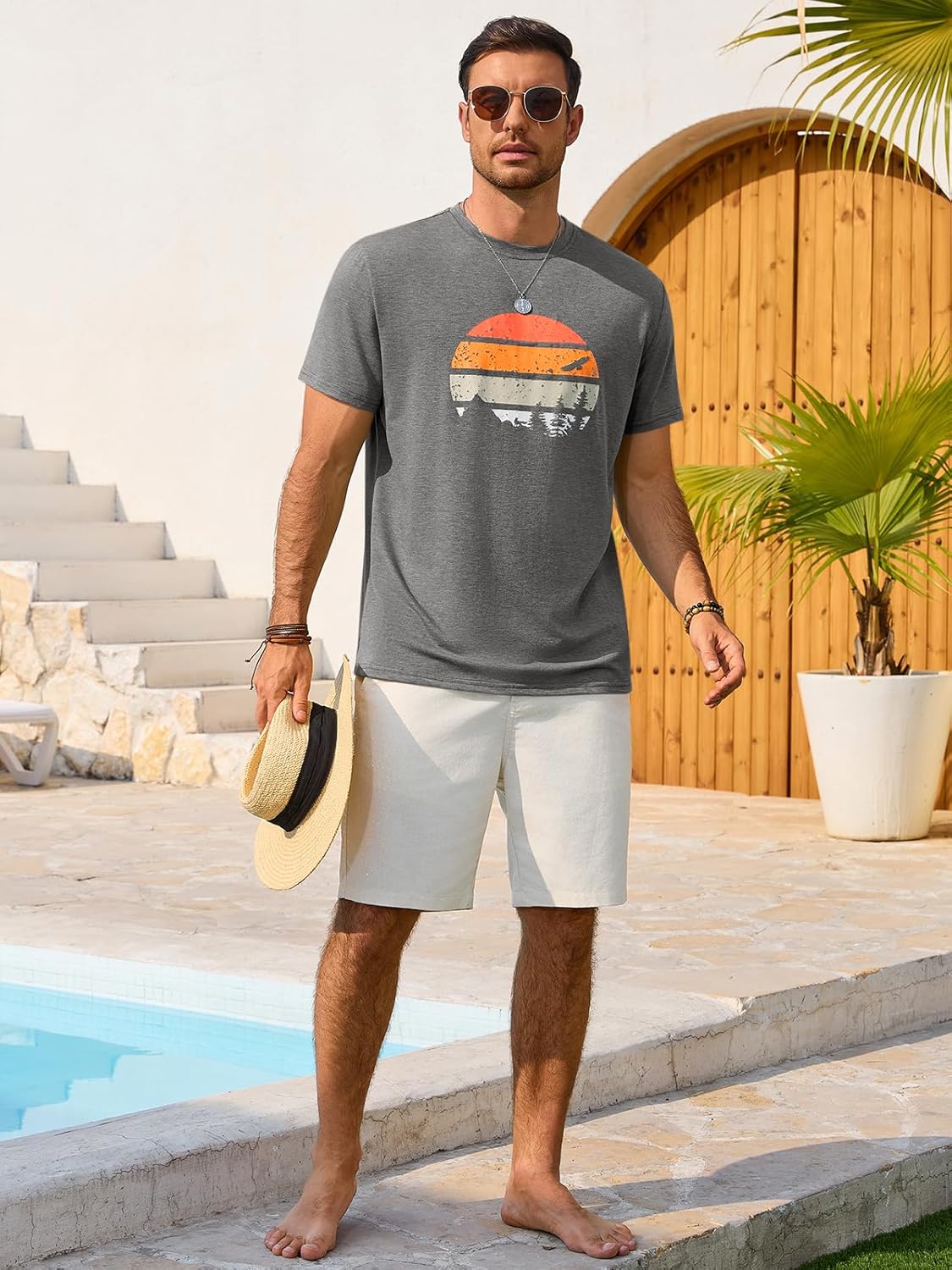 Runcati Mens Short Sleeve T-Shirts Casual Graphic Printed Tee Tops Crewneck Summer Beach Hawaiian Vintage Shirt - Image 5