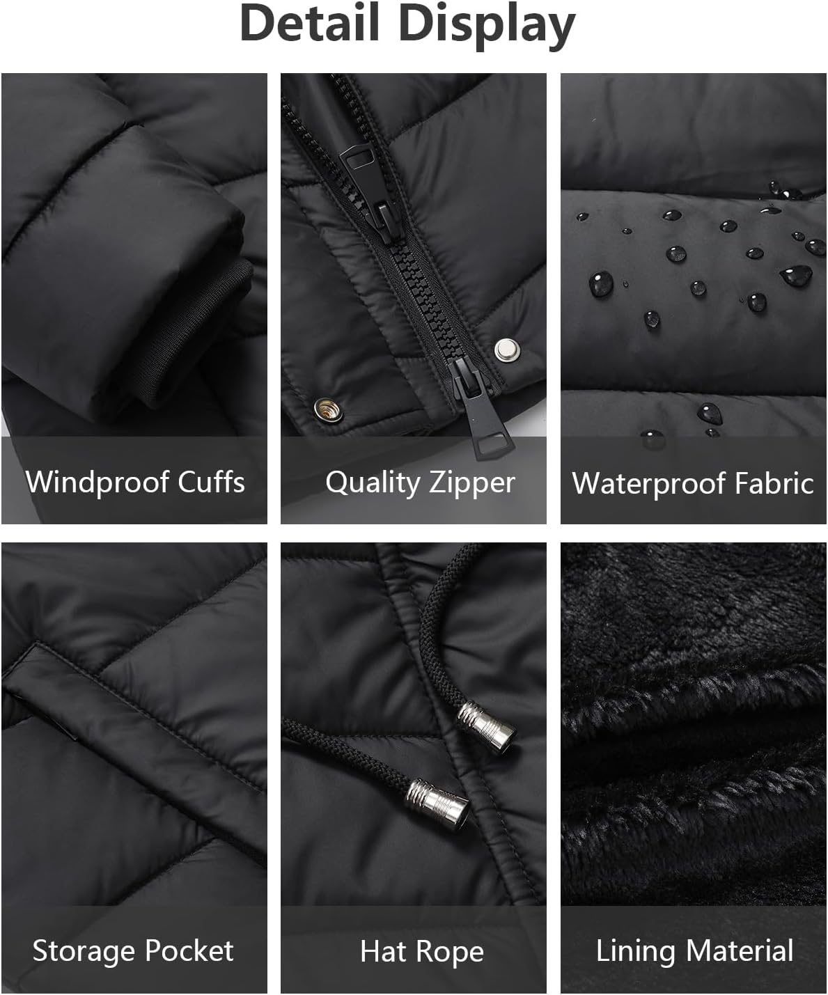 Women's Long Winter Puffer Coat Warm Thicken Fleece Lined Down Jacket Waterproof Detachable Hooded Parka - Image 4