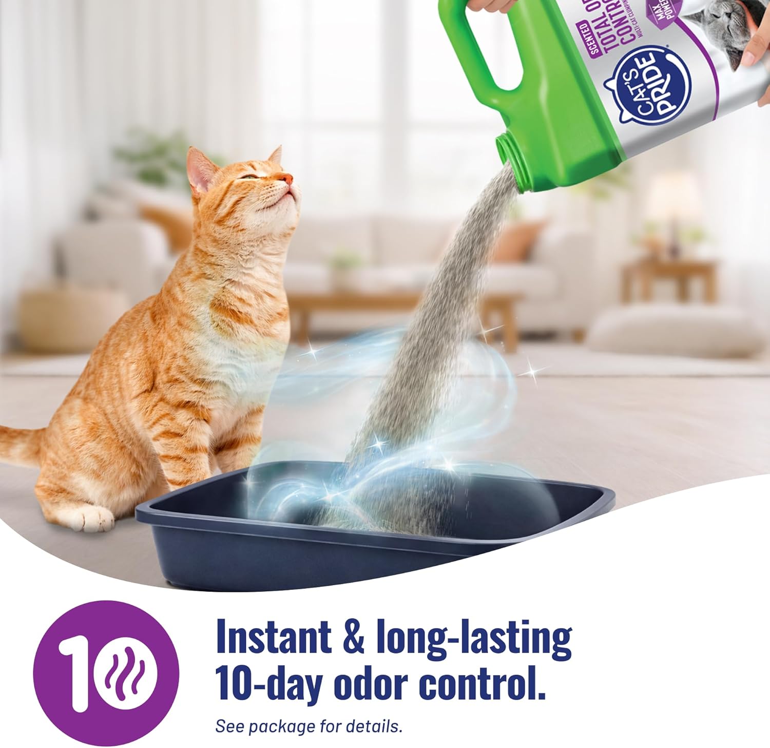 Cat's Pride Max Power: Total Odor Control - Up to 10 Days of Powerful Odor Control - Strong Clumping - 99% Dust Free - Multi-Cat Litter, Scented, 15 Pounds - Image 5