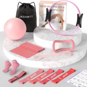 Pilates Ring Kit for Women, Pilates Equipment – 14.5″ Home Magic Circle Workout with Pilates Ball, Resistance Bands, Better me Pilates Essentials Starter Set for Beginners Toning Shape Full Body