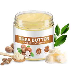 Shea Butter Raw Organic, 100% Pure & Natural Shea Butter Balm, Enriched with vitamins A, E & F, Deep Hydration for Body, Face & Hair – 7.8 oz