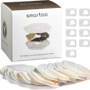 Smartoo 9 Packs Official Replacement Filters and 9 Packs Sponges for 152oz/4.5L Wireless Cat Water Fountain PTM-643