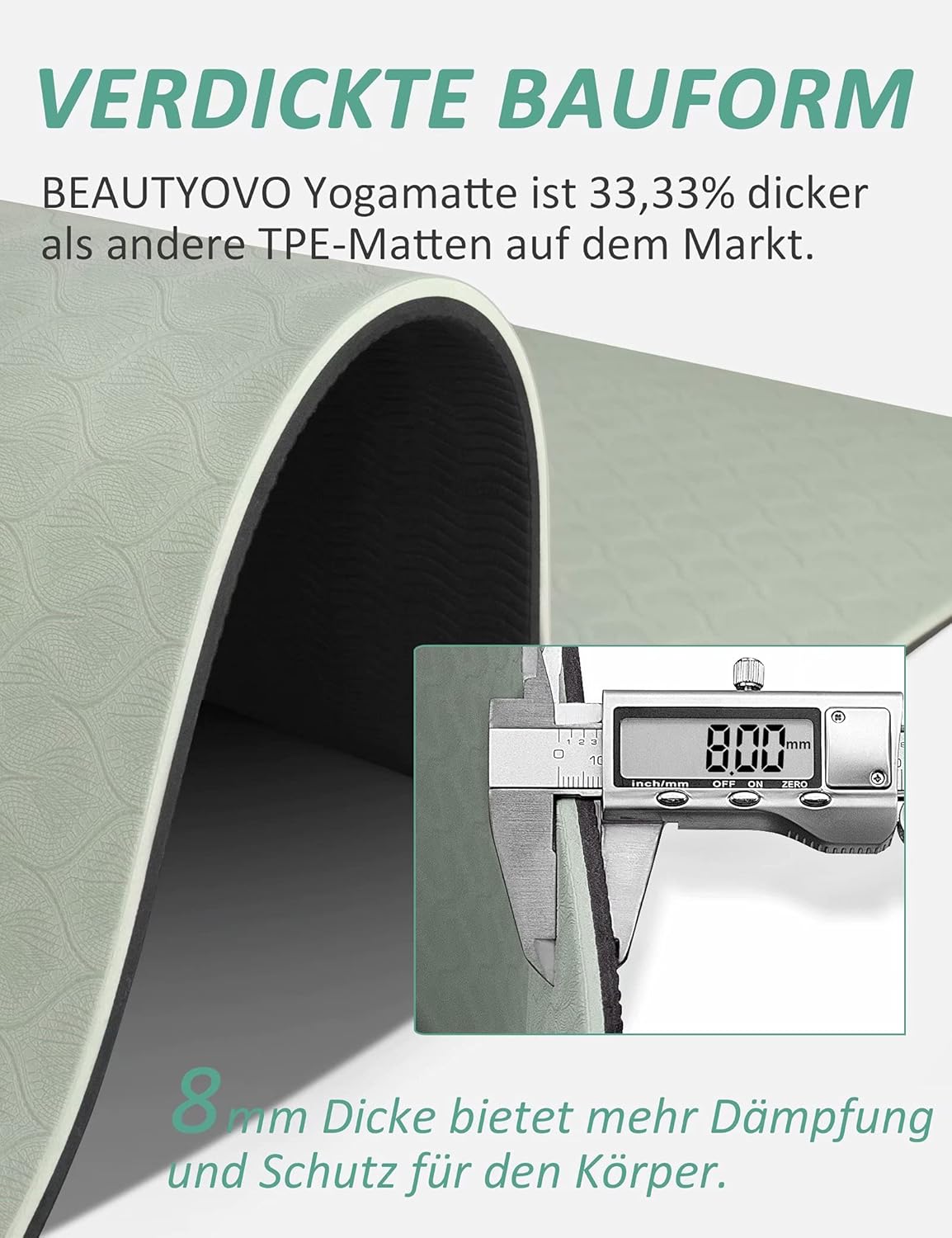 Yoga Mat with Strap, 1/3 Inch Extra Thick Yoga Mat Double-sided Non Slip, Professional TPE Yoga Mats for Women Men, Workout Mat for Yoga, Pilates and Floor Exercises - Image 3