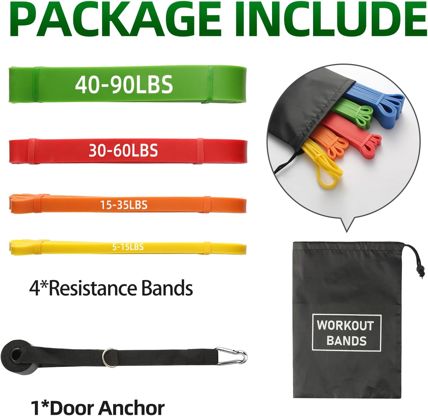 Resistance Bands for Working Out, Pull Up Assist Bands Set, Workout for Women and Men, Exercise Bands,Training, Plasticity, Physical Therapy at Home/Gym - Image 5