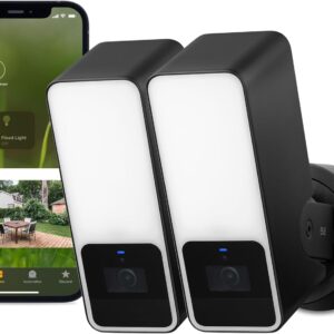 Eve Outdoor Cam 2-Pack Secure floodlight Camera, High Security & Privacy (HomeKit Secure Video), 1080p, Night Vision, Wi-Fi (2.4 GHz), Motion Sensor, 2-Way Communication, People/pet/Vehicle Detection