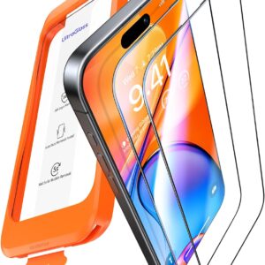 UltraGlass Unbreak Top 9H+ Glass for iPhone 16 Pro Screen Protector 6.3″ (12FT Military Grade Shatterproof) Screen Protector 16 Pro Tempered Glass (Longest Durable) Full Coverage 16Pro, 2 Pack