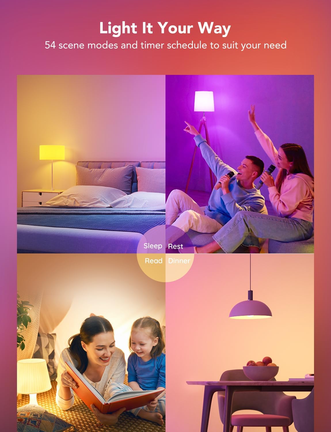 Govee Smart Light Bulbs, 1200 Lumens Dimmable BR30 Bulbs, RGBWW Color Changing Light Bulb, Flood Light Bulbs Work with Alexa, Google Assistant, WiFi & Bluetooth LED Bulbs, Music Sync, 2 Pack - Image 5