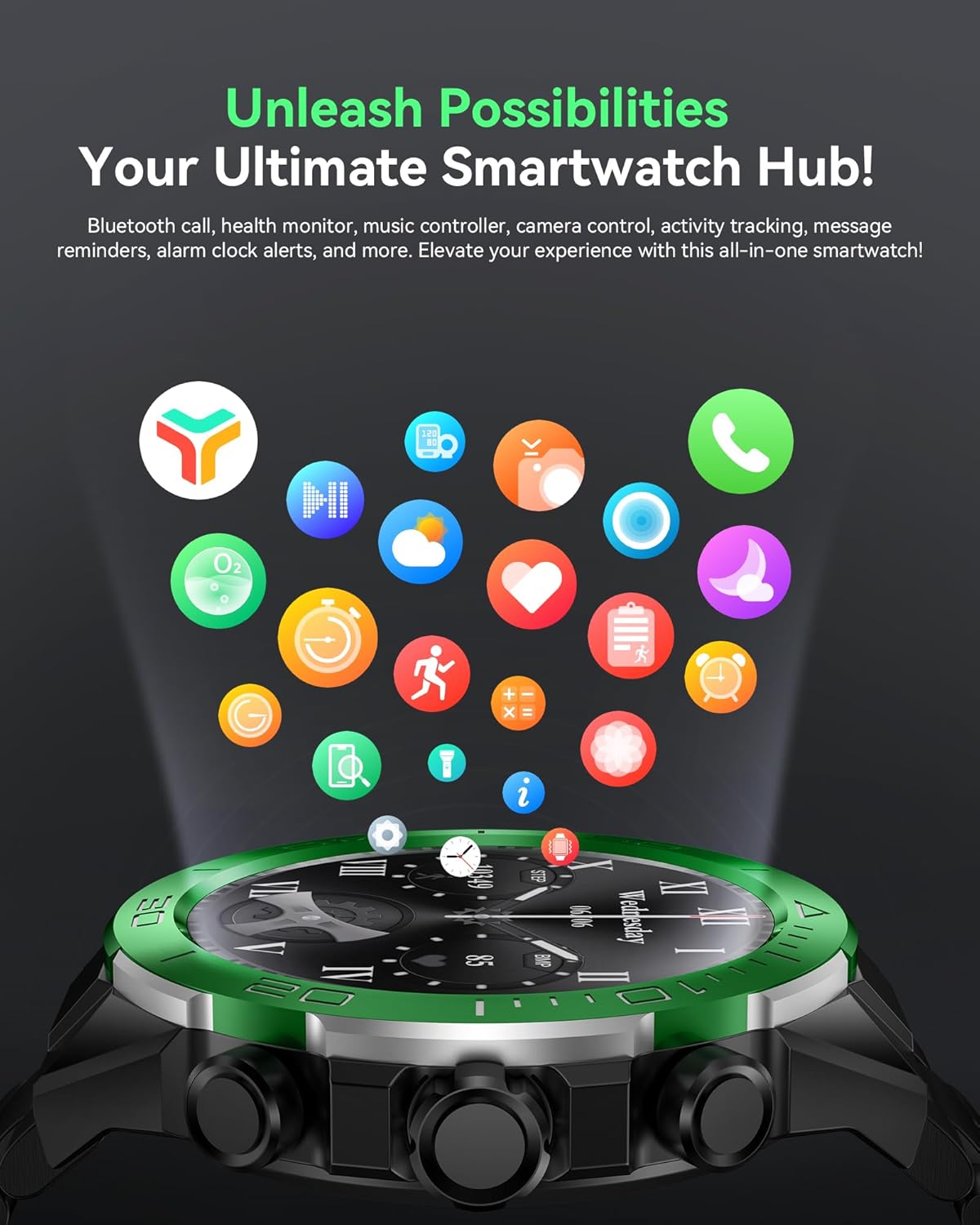 SOUYIE Men's Luxury Smart Watch - 1.43" AMOLED Display Smartwatch with HD Bluetooth Calling, 400mAh 30-Day Battery, 100+ Sports Modes, Health Monitor with Metal/Silicone Straps for Android iPhone - Image 7