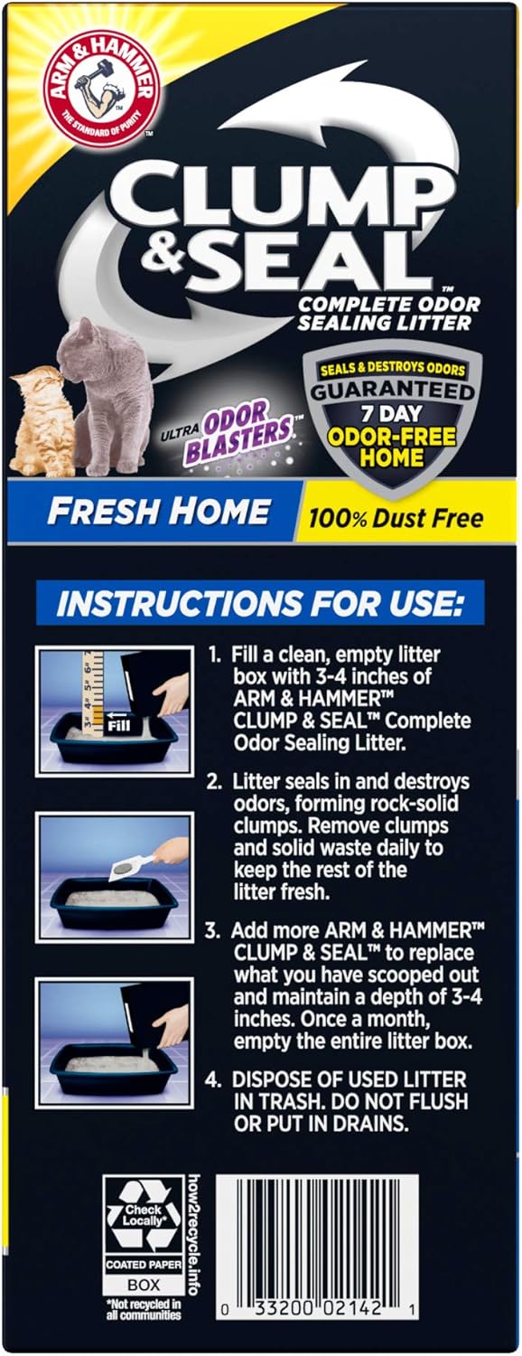 ARM & HAMMER Clump & Seal Cat Litter, Fresh Scent 14lb - Image 15