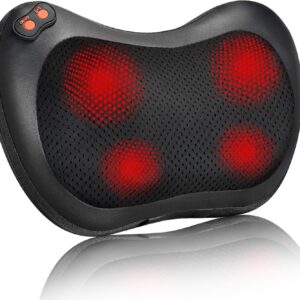 iKristin Back Massager, Shiatsu Neck Massager with Heat, Electric Back Massager for Shoulder, Back, Leg, Deep Tissue Kneading Massage to Relief Muscles, Massage Pillow for Mom/Dad/Women/Men M