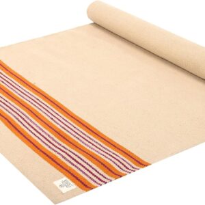 MELLOWBUFF Hand-Woven Cotton Yoga Mat – 100% Natural Cloth Yoga Rug for Hot Yoga, Exercise, Workout, Fitness & Meditation – Absorbent, Washable Yoga Rug, 78 x 28 Inches