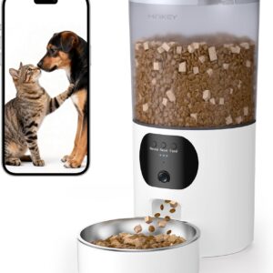 Automatic Cat Feeder with 2K Camera, 5G WiFi 6.5L Smart Pet Feeder for Cat & Small Dog, Automatic Dog Feeder with Night Vision, 2-Way Audio, Motion Detection, Feeding Schedule & App Control