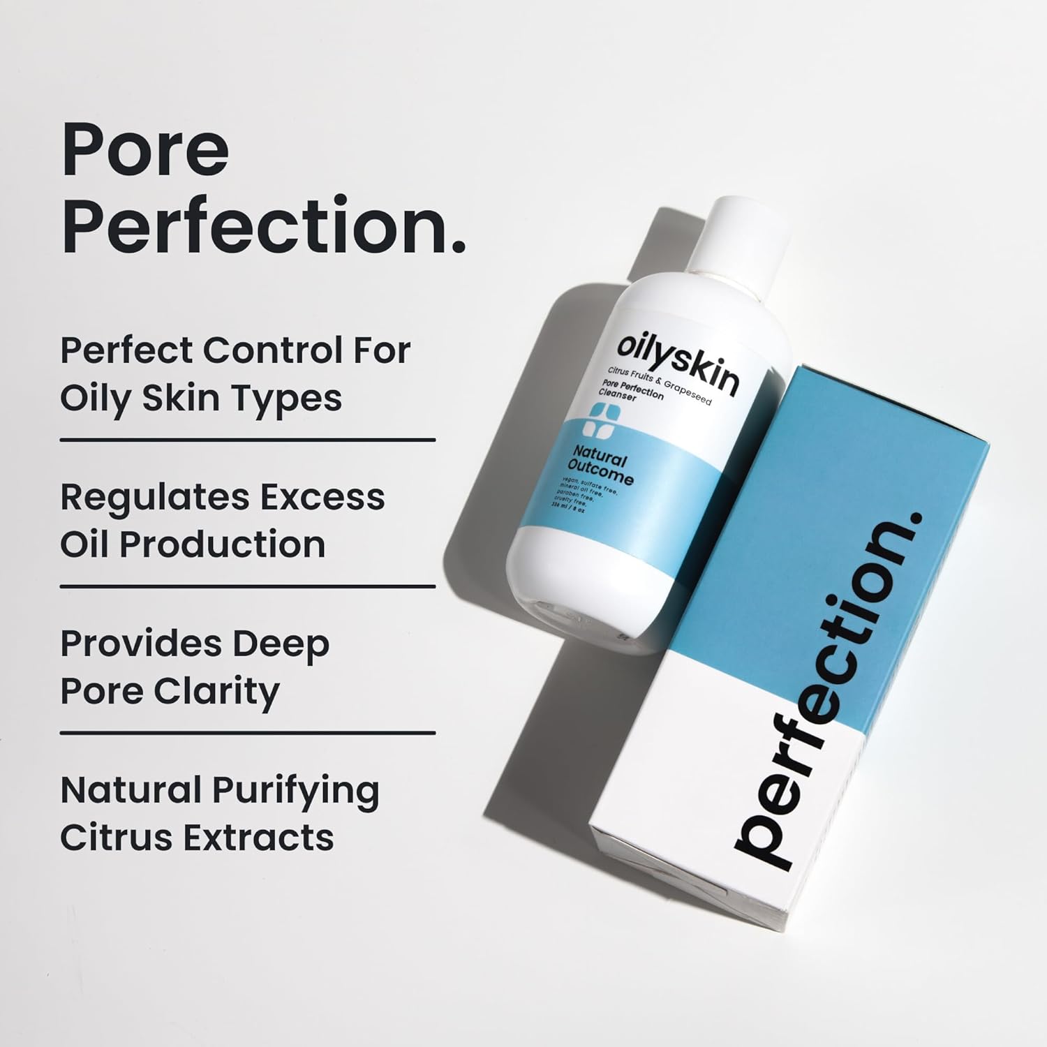 natural outcome Oily Skin Cleanser | Oil Control Daily Face Wash | Pore Hydrating Non-Greasy Cleansing Gel with Purifying Citrus Extracts for Oily Skin Types | Sulfate & Cruelty Free | 8 oz - Image 2
