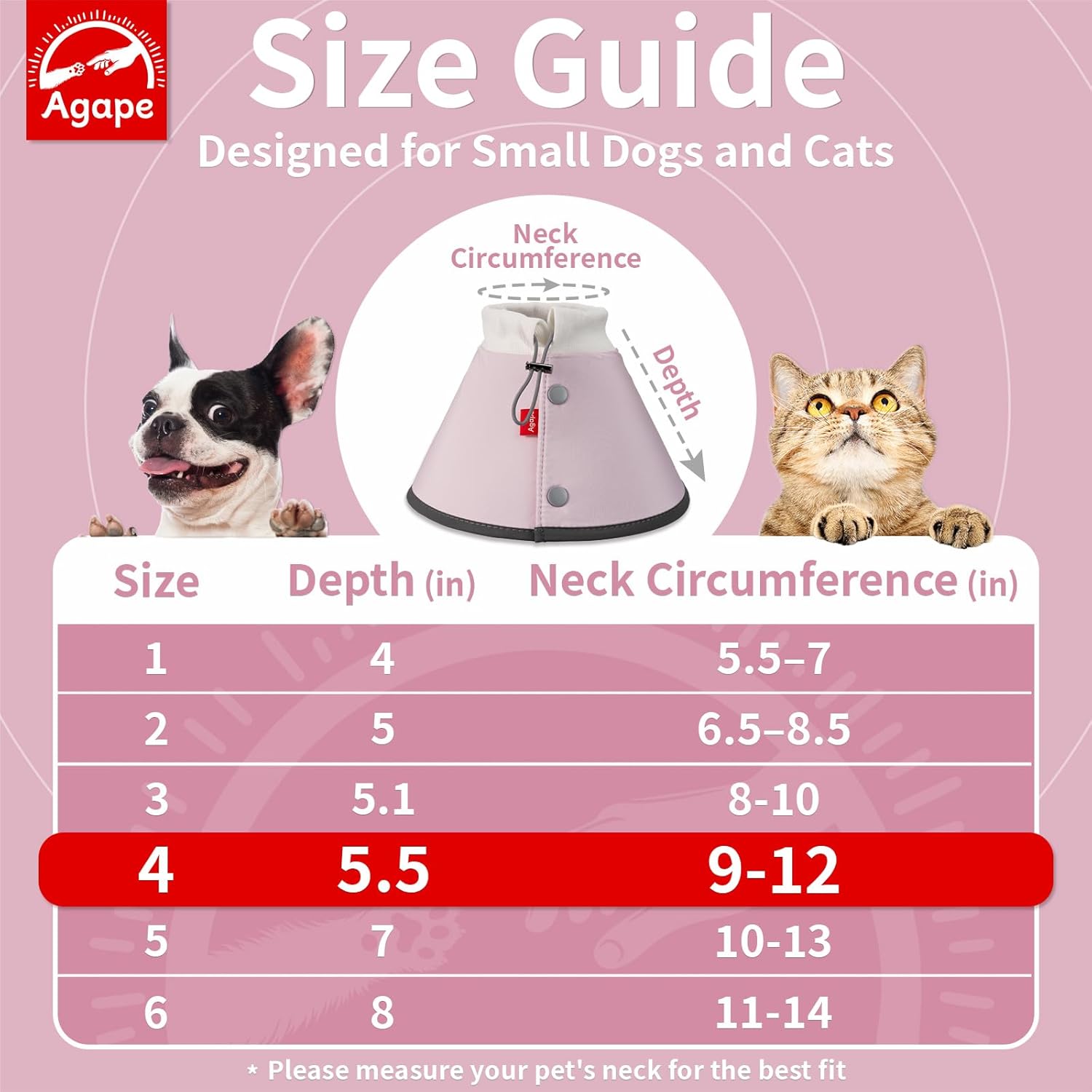 Agape Soft Dog Cone for Small Dogs & Cats, Comfy Dogs Recovery Collar After Surgery, Adjustable E Collar Alternative to Stop Licking, Protective Elizabethan Cones for Pup&Kitty, Comfortable Dog Cones - Image 2