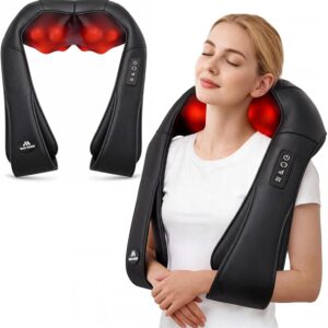 Neck Massager for Pain Relief Deep Tissue with Heat – Shiatsu Back and Shoulder Massage, Mothers Day Gifts for Mom Wife Women Her, Dad Men Him, Christmas, Fathers Day, Plug-in Use for Home Office Car