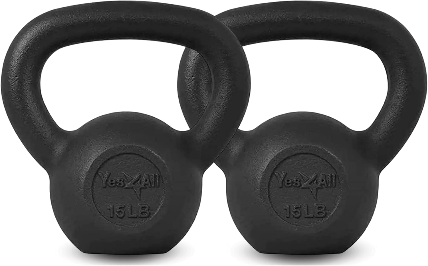 Yes4All Cast Iron Kettlebell, Strength Training Kettlebells 5-80 Lb (5,10,15,20,25,30,35,40,45,50,60,70,80 Lb) for Full Body Workout, Push up, Strength Training - Single & Kettlebell Set of 2 for Men