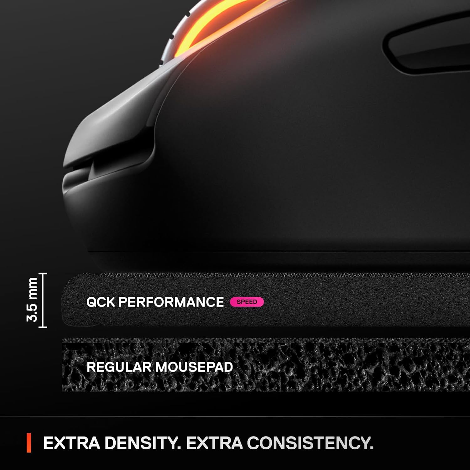 SteelSeries QcK XL Performance Speed Gaming Mousepad — Extra Density for a Smooth Glide — Low-Profile Edge Stitching — Non-Slip Neoprene Rubber Base — 15.75 x 34.43 inch — FPS, MOBAs, RTS, MMO - Image 4