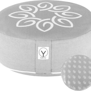 Y O Gayo Meditation Cushion and Floor Pillow. Ideal for Meditation Pillow, Yoga, & Floor Sitting – Premium Buckwheat Supportive Round Cushion with Changeable Cover. Versatile & Stylish – 16″ in