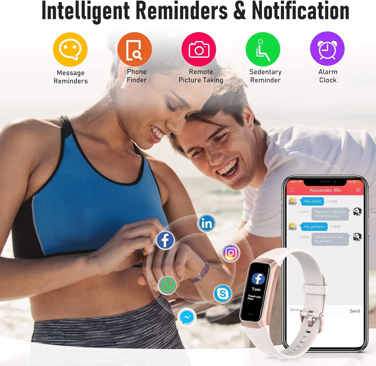 Zeacool Fitness Tracker with 24/7 Heart Rate, Blood Oxygen Blood Pressure Sleep Monitor, Activity Trackers 5 ATM Waterproof,Step Calorie Counter Pedometer Health Smart Watch for Women Men - Image 4