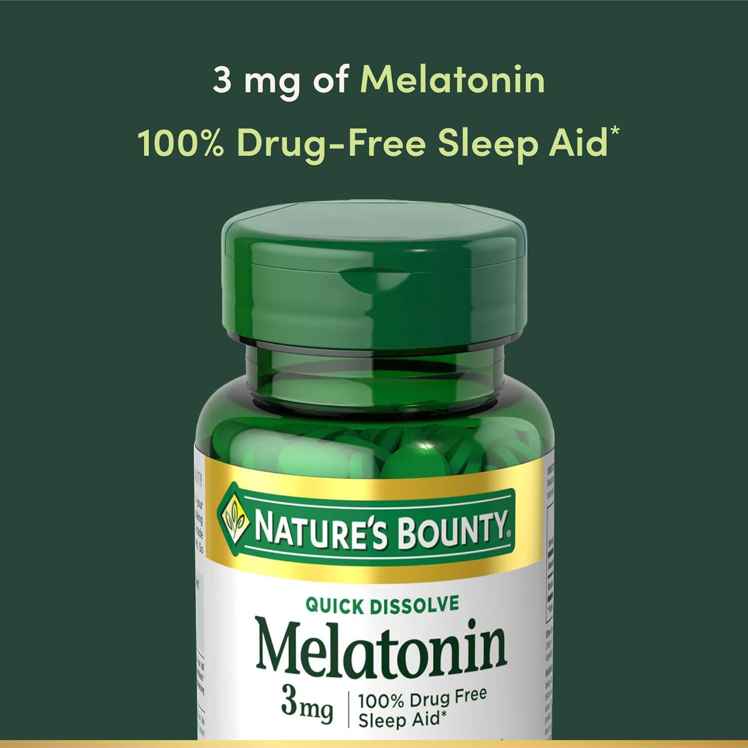 Nature's Bounty Melatonin 3mg Quick Dissolve, Sleep Aid Supplement, Sleep Aids for Adults, Cherry Flavor, 240 Count (Pack of 1) - Image 3