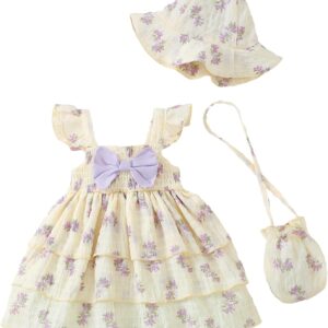 SODLON Baby Girl Dress Infant Newborn Clothes Summer Sleeveless Layer Ruffle Dresses Casual Beach Sundress for Girls 0M-3T