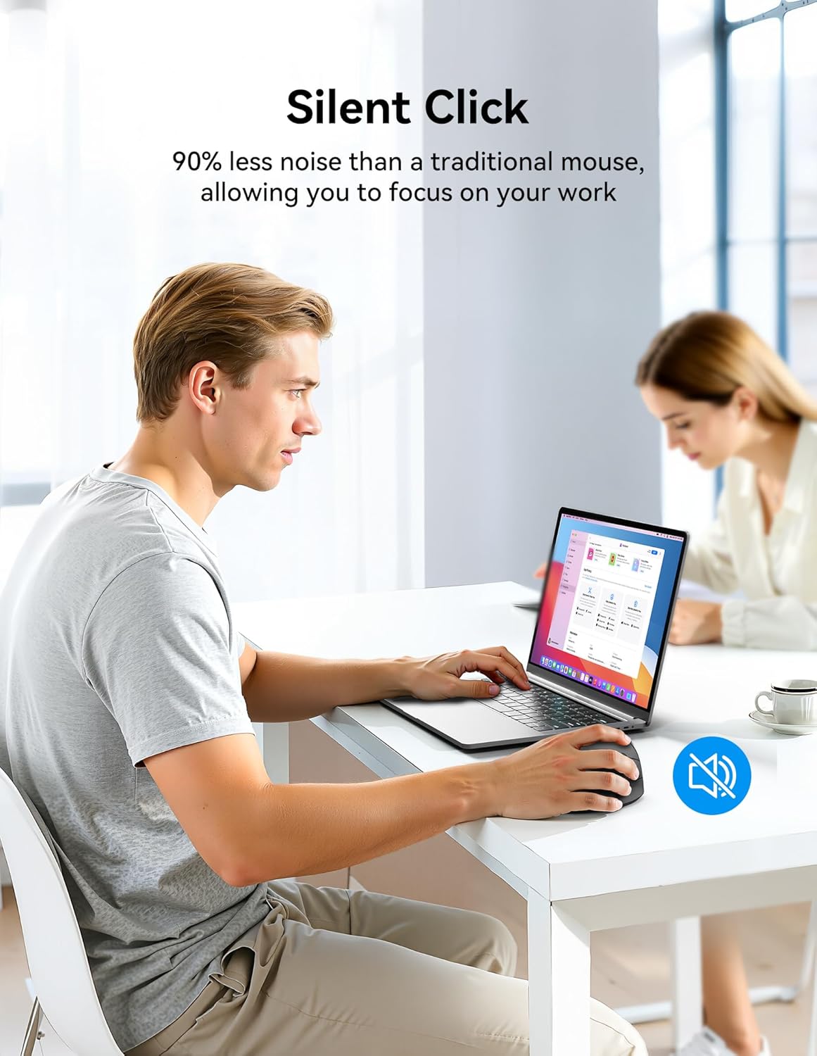 TECKNET Ergonomic Mouse, Wireless Bluetooth Vertical Mouse (BT5.3/3.0 & 2.4G) Rechargeable 4800 DPI Optical Mouse with 6 Adjustable DPI, Quiet Clicks, USB A Receiver, 6 Buttons - Wide Compatibility - Image 7