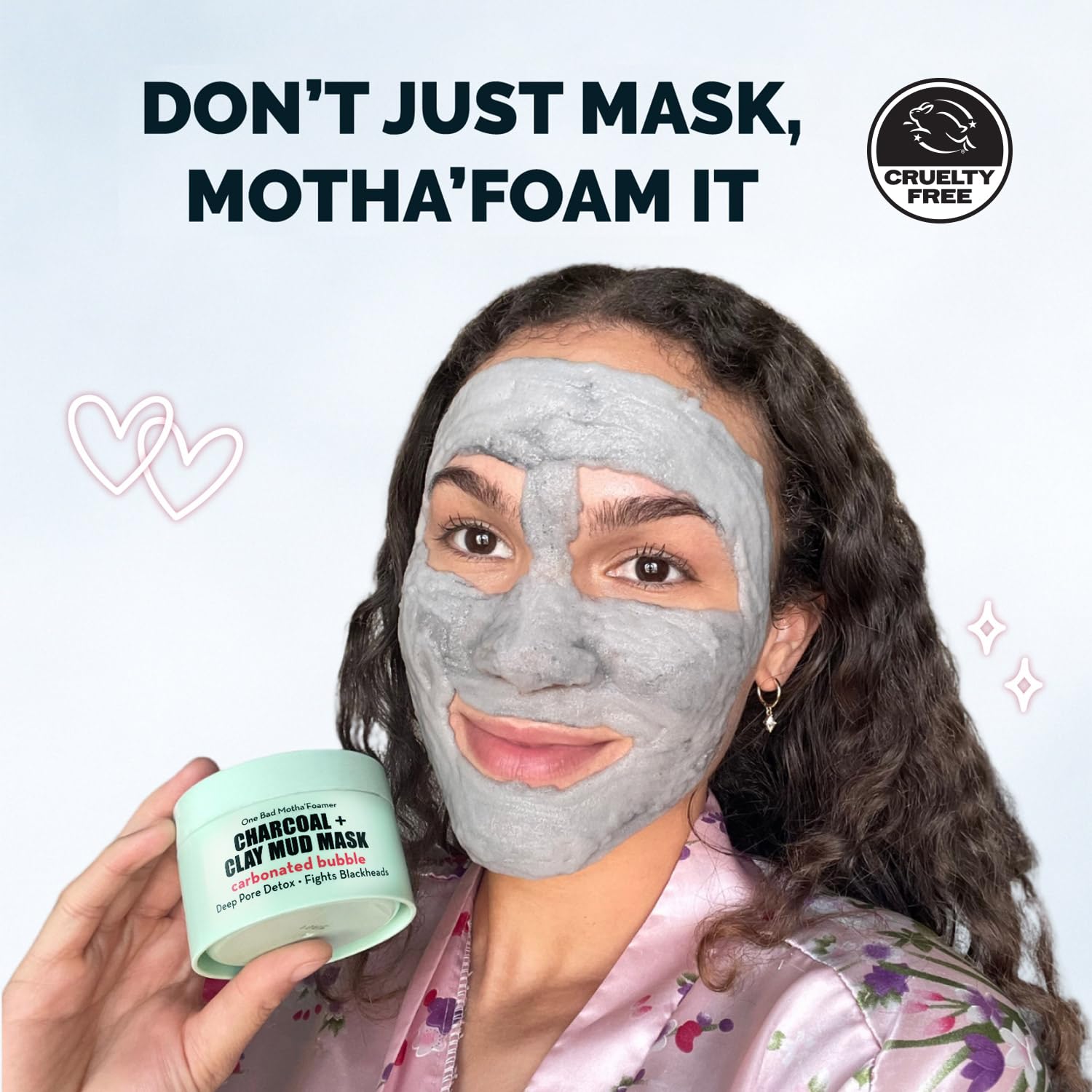 Elizabeth Mott Carbonated Bubble Detox Clay Mask – Korean Skincare for Deep Pore Cleansing, Acne, Blackheads & Oil Control – Charcoal Face Mask for Breakouts & Smooth Skin – Cruelty-Free, 3.53 oz - Image 2