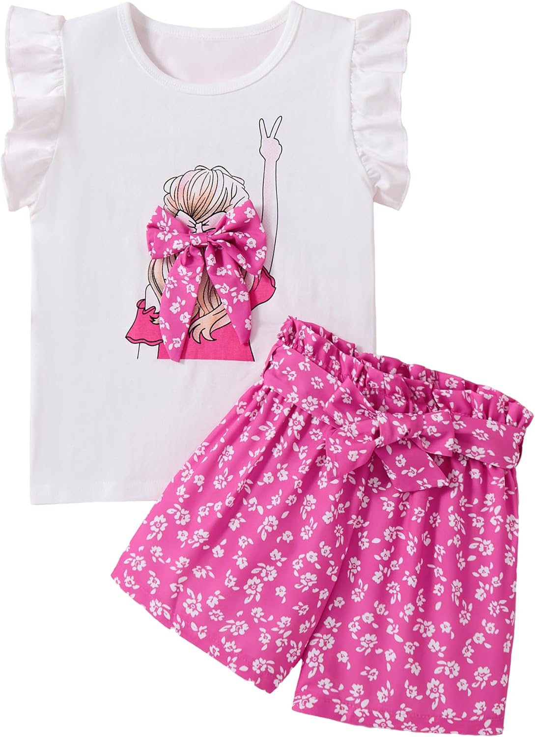 Girls Summer Outfits Cute Sleeveless Top High Waisted Short Sets with Pockets Teen Girl Clothes Size 6-14 T