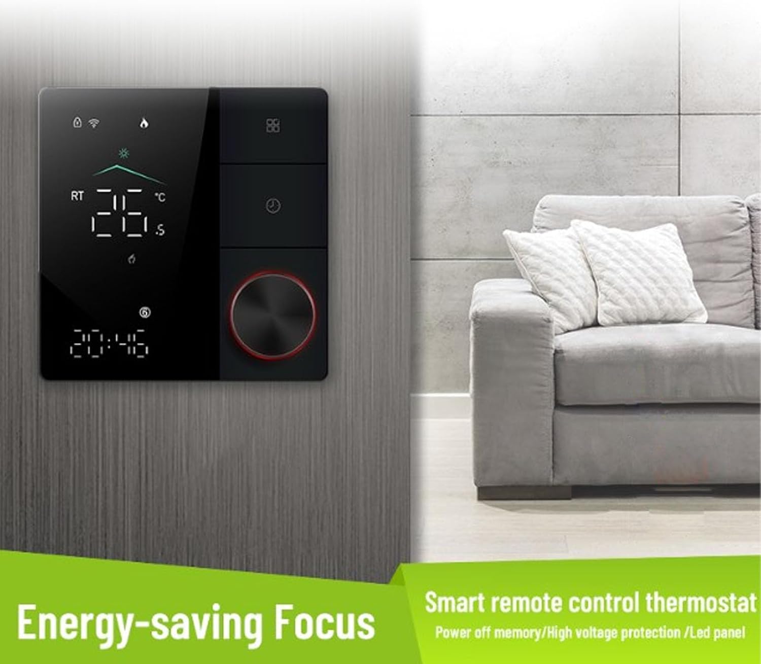 Smart Thermostat, Weekly Programming AI Learning Energy Saving Thermostat for Home Office Hotel - Image 7