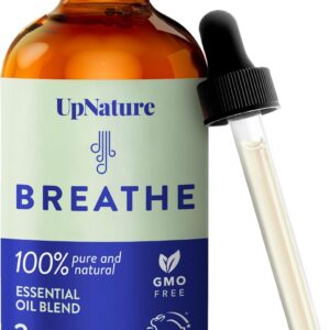 UpNature Breathe Essential Oils Blend (Large 2oz) Breath Relief Eucalyptus and Menthol Blend – Essential Oils for Diffusers for Home Humidifier – Vaporizer Liquid Aromatherapy Oils