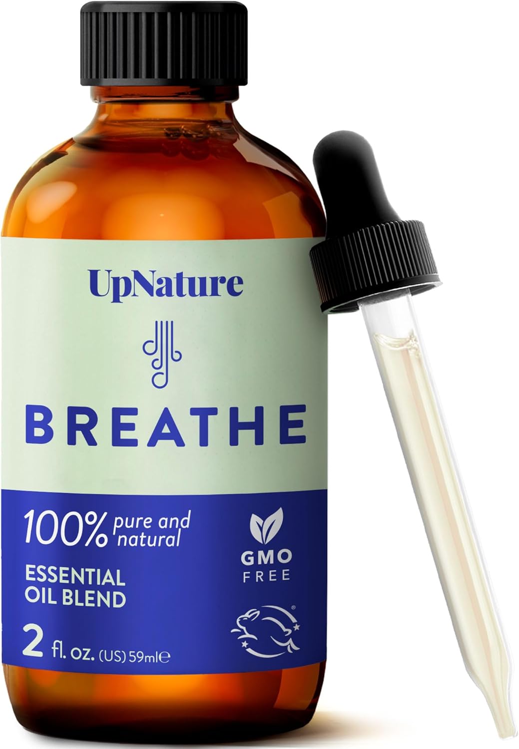 UpNature Breathe Essential Oils Blend (Large 2oz) Breath Relief Eucalyptus and Menthol Blend - Essential Oils for Diffusers for Home Humidifier - Vaporizer Liquid Aromatherapy Oils