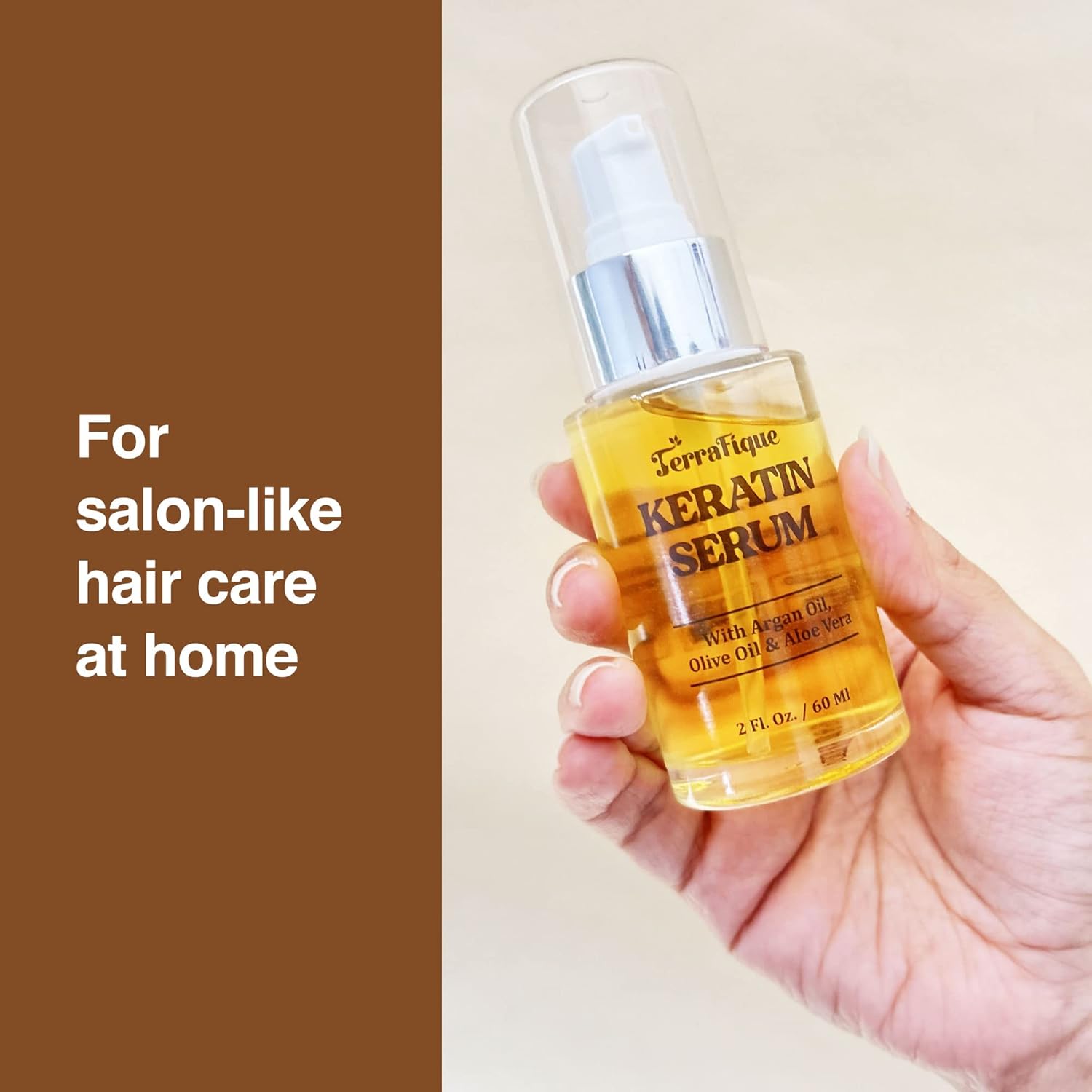 Keratin Anti-Frizz Leave-in Conditioner and Straightening Serum with Argan Oil for All Hair Types - 2 Fl. Oz. - Image 7