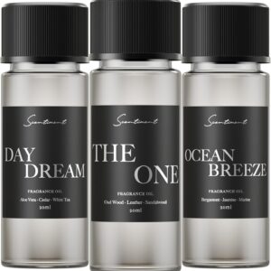 Scentiment Hotel Scents Discovery Set – Day Dream, The One & Ocean Breeze | Fresh, Woody & Marine Fragrance Oils | Luxury Home Scent Kit for Cold Air Diffusers 3 x 0.68 fl oz (20 mL)