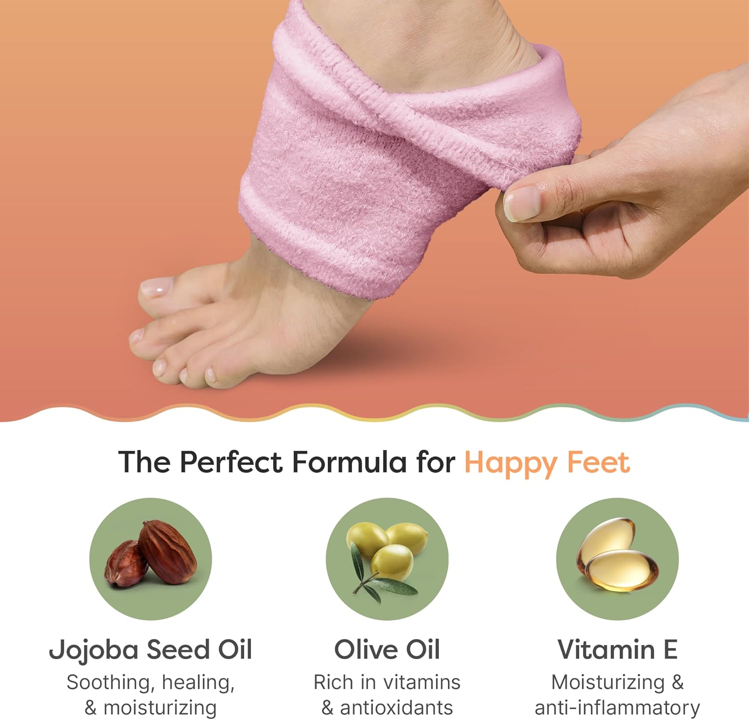 ZenToes Moisturizing Socks for Cracked Heel Treatment, Vitamin E, Olive Oil and Jojoba Oil Infused Heel Socks, Spa Gifts for Women, Mothers Day Gifts (Fuzzy Pink, Regular) - Image 4