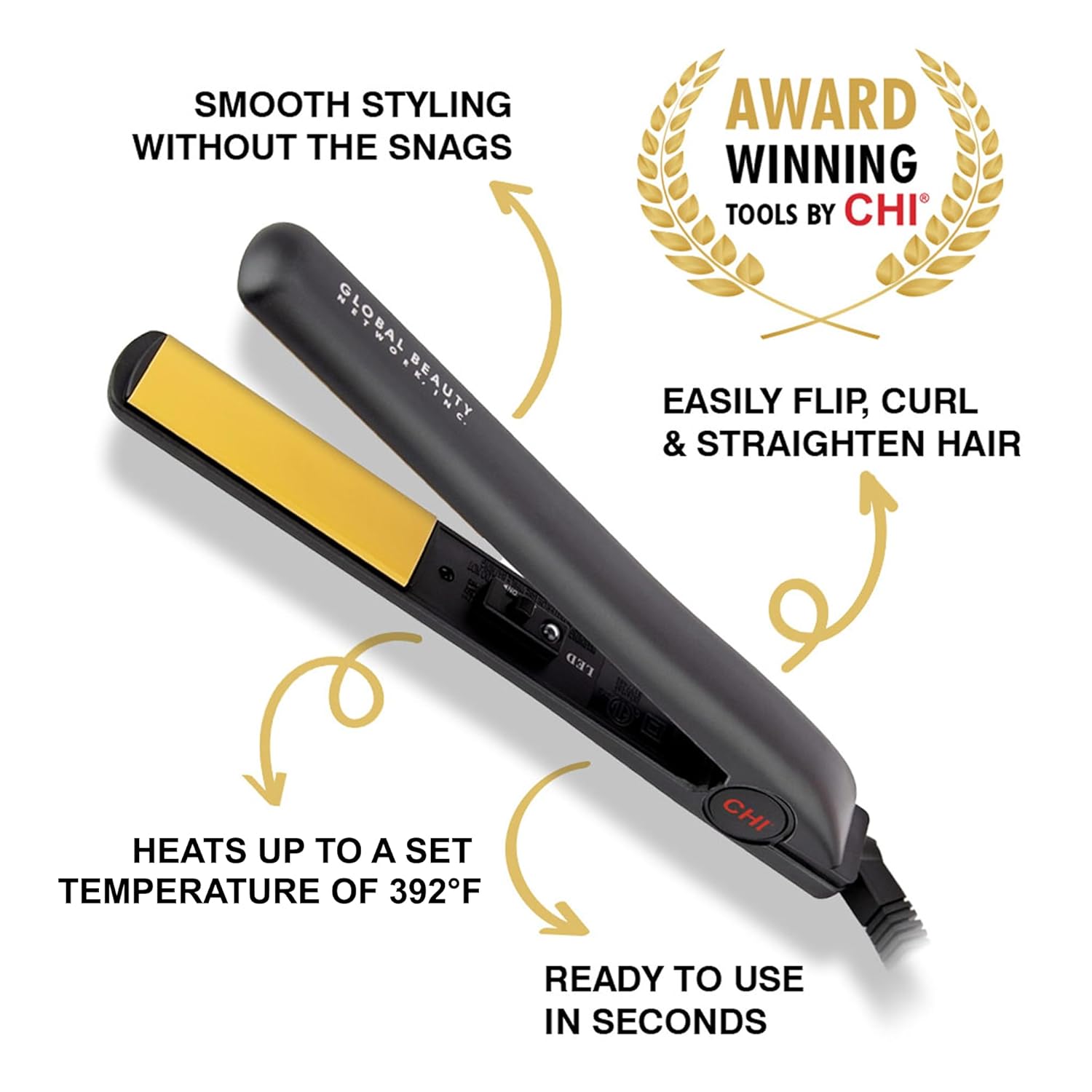 CHI Original 1" Ceramic Hair Straightener Flat Iron for Hair Styling, Advanced Ceramic Technology for Frizz-Free Smooth Shine,Floating Plates for Easy Glide, Analog On/Off Switch,Salon-Quality Results - Image 2
