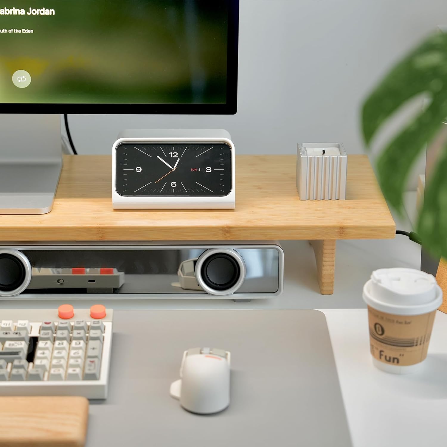 Bamboo Dual Monitor Stand Riser Natural, 2-Tier Desk Monitor Riser for 2 Monitors, Supports for PC Computer Monitor, Printer, Heavy TV Riser up to 300 lbs - Image 5