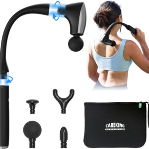 2-in-1 Detachable Muscle Massage Gun Deep Tissue with 20” Extension Handle, Back and Neck Massager for Pain Relief, Handheld Massager for Shoulder Lower Back Leg Waist, FSA-HSA Eligible