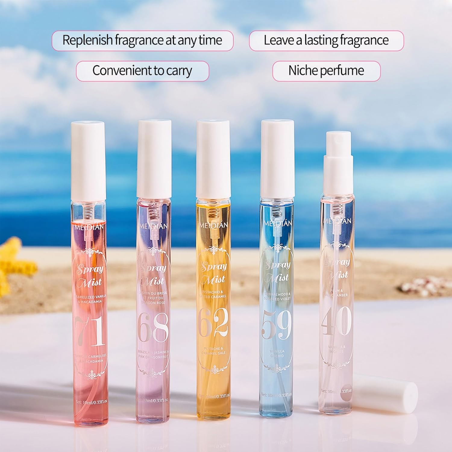 Perfume Fragrance Mist,Hair & Body Perfume Spray Set,Long-Lasting Fresh Fruity Spray for Women,Travel Size Mini Fragrance Mist Gift Set,5 Scents(40.59.62.68.71) - Image 4