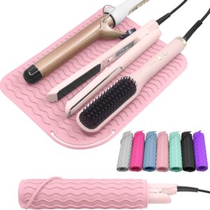 Suafrnut Plus Size Silicone Heat Resistant Mat, Portable Travel Hot Tools Pad Cover for Curling Iron, Flat Iron, Hair Straightener and Other Hair Styling Tools(12.0″ x 9.0″)