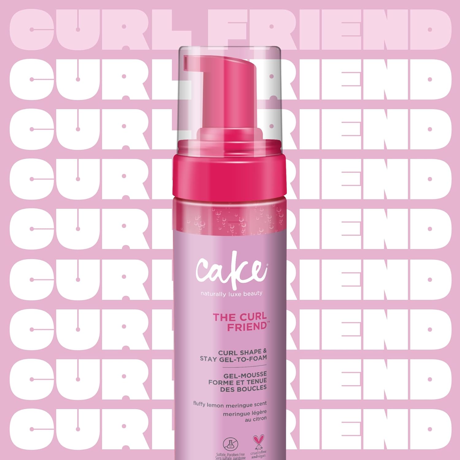 Cake Beauty Gel-to-Foam Curl Styler, The Curl Friend – High Hold & Definition - Frizz Protection- Infused with Coconut Oil & Shea Butter - For Curly Hair- 6.8 fl oz./ 200 mL - Image 2