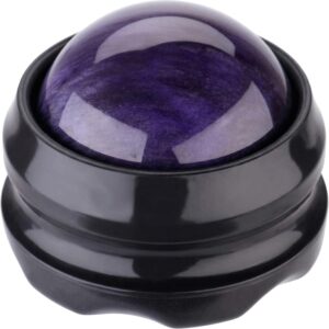 Manual Massage Ball Pain Relief Back Roller Massager Self Massage Therapy & Relax Full Body Tools for Sore Muscle Joint Pain Essential Oils or Lotion Relax (Purple)