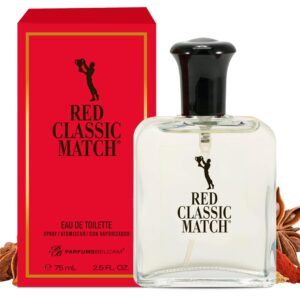 PB ParfumsBelcam Red Classic Match Eau de Toilette – Spicy Woody Amber Fragrance for Men, Long-Lasting Masculine Scent, Affordable Cologne Alternative, Signature Fragrance – 2.54 Fl Oz