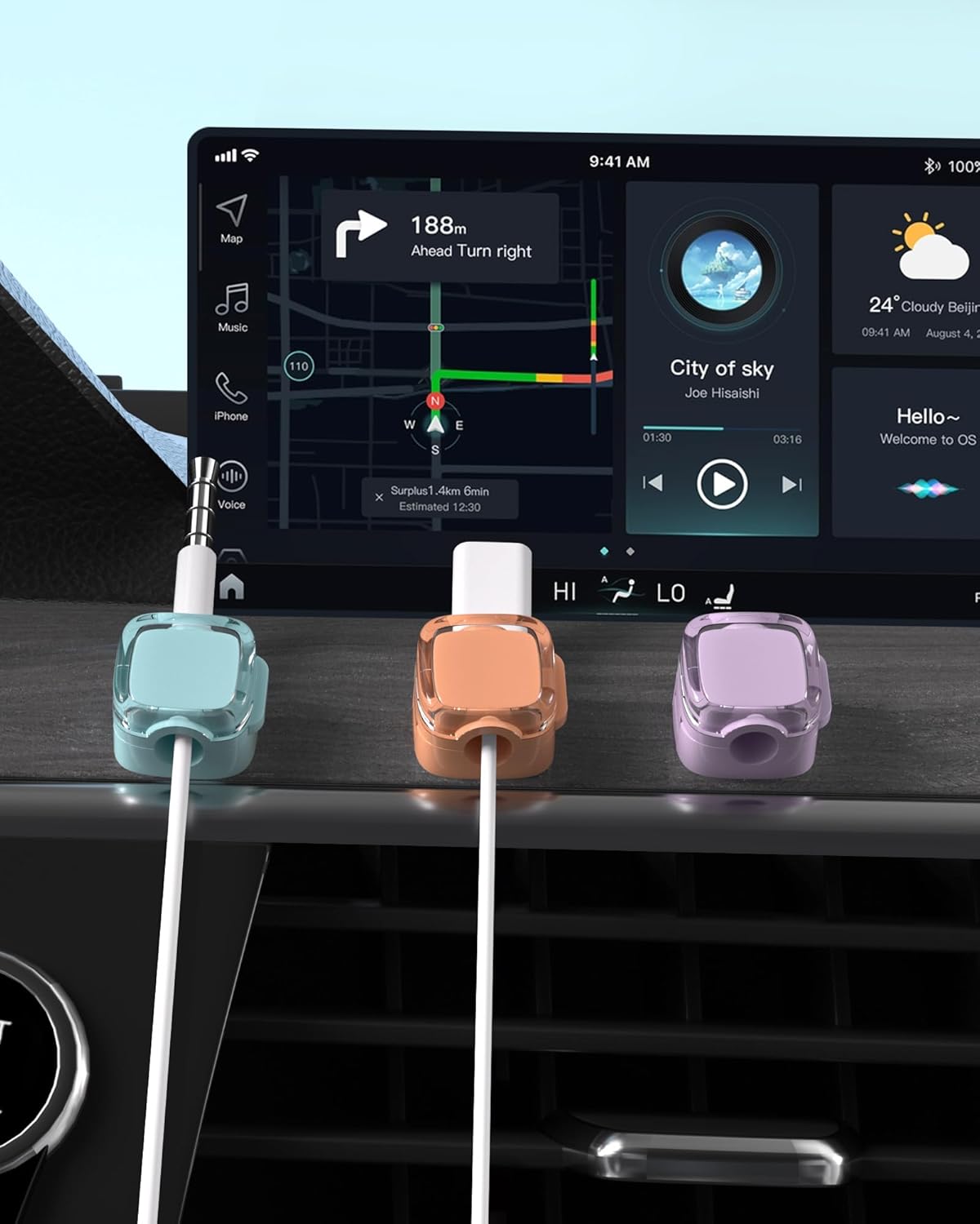 Magnetic Cable Clips, Adjustable Cord Holder Management, Adhesive Wire Keeper Organizer for Home Office Desk Phone PC Car Wall Desktop Nightstand Appliance (8-Pack Crystal Multicolor) - Image 6