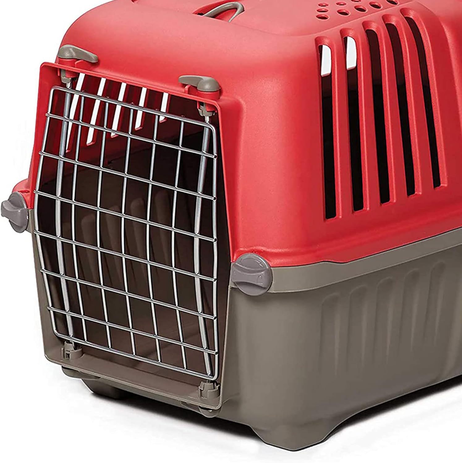 MidWest Homes for Pets Spree Travel Carrier - Hard-Sided Dog & Cat Carrier, Small Pet Travel Crate with Handle, Ventilated Design, Easy Assembly, 22-Inch, Red - Image 2
